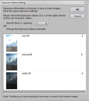 Photomatix Dialogue Box